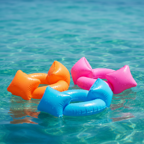 Colorful inflatable arm floaties for kids