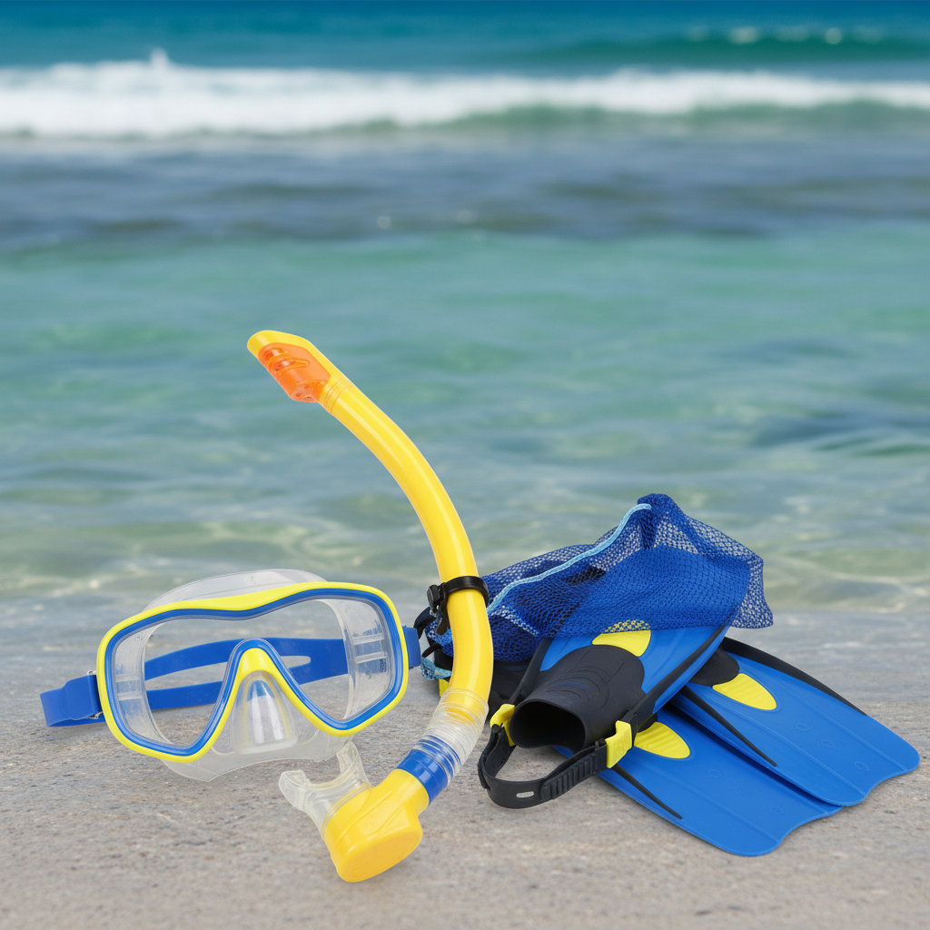 Complete snorkeling kit with goggles and tube