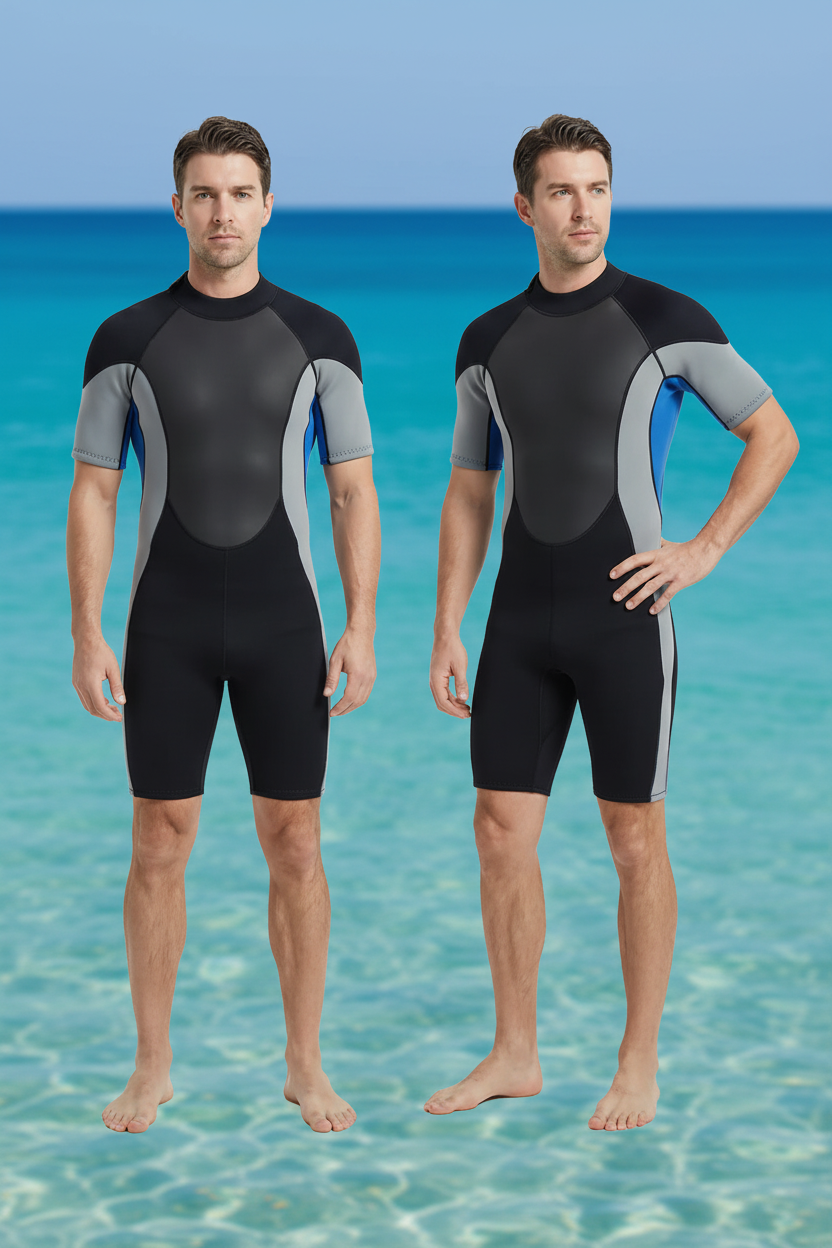 Shorty Wetsuit - Ocean Background
